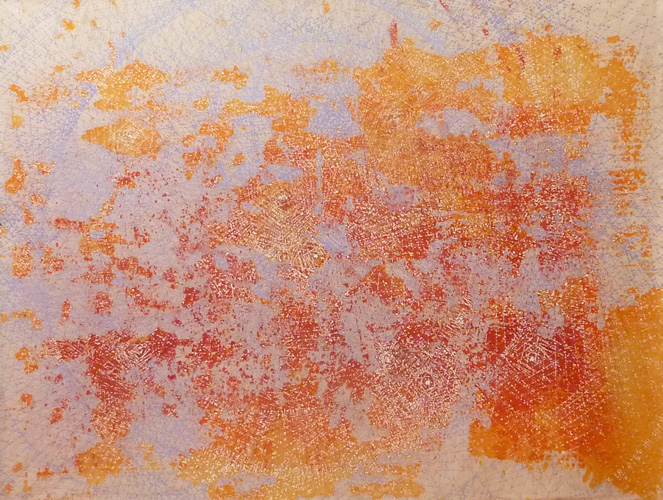 Acrylic, crayon on canvas, 202 x 257 cm